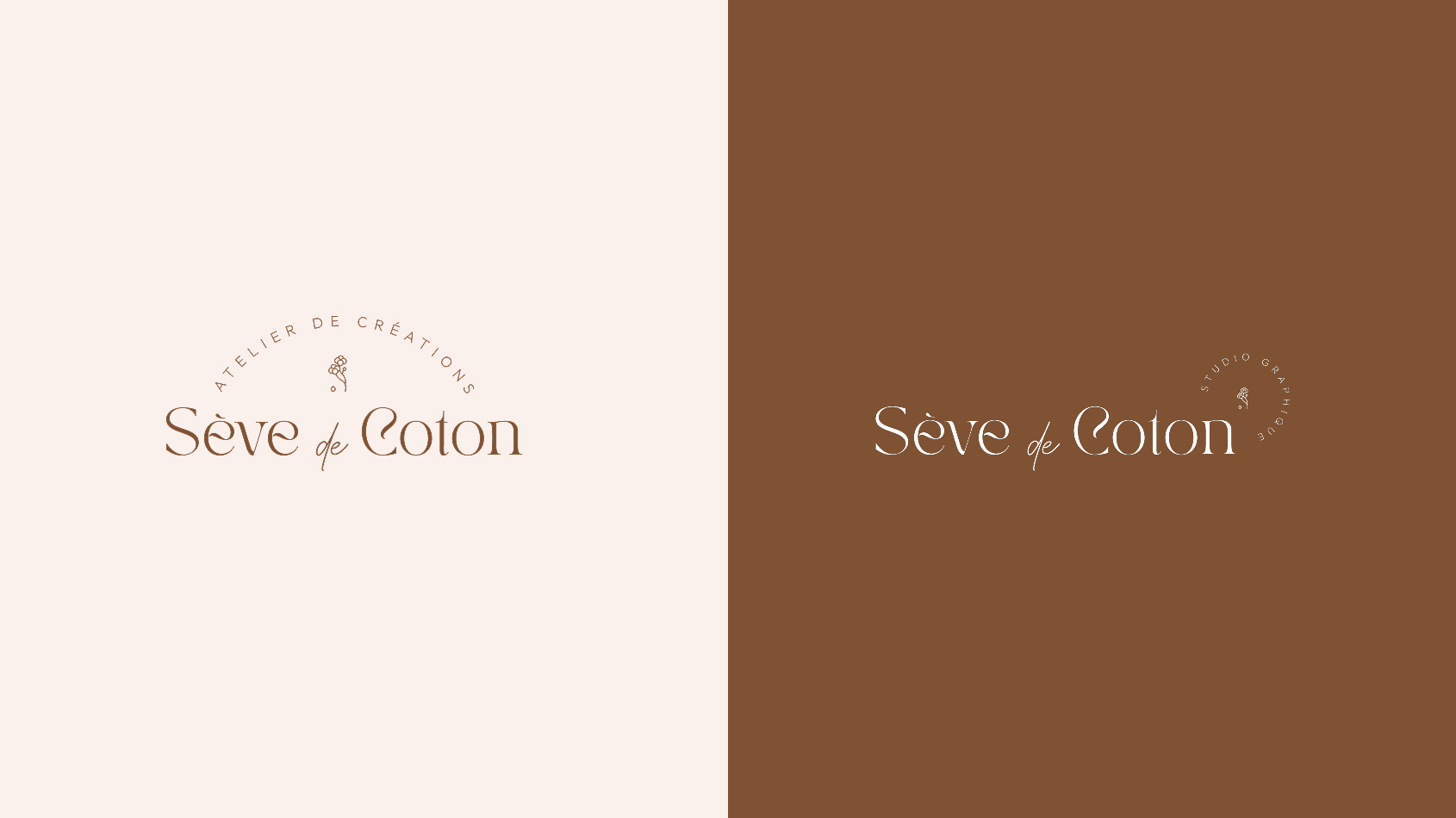 Logo principal de Sève de Coton décliné sur fond texturé